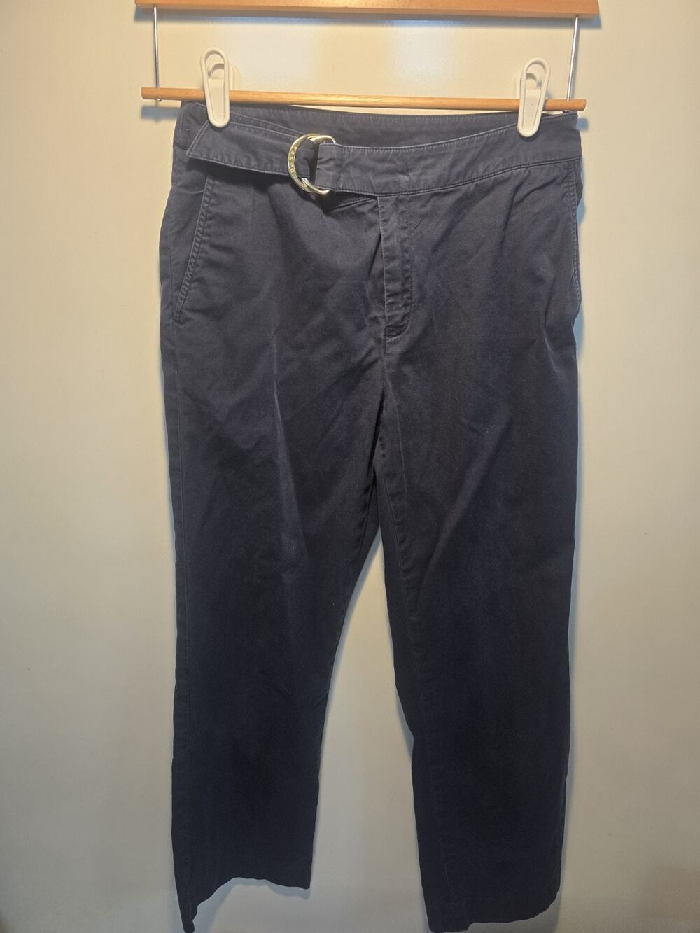 VTG Ralph Ralph Lauren Capri Pants Women 4 Navy belted ralph buckle RRL chino